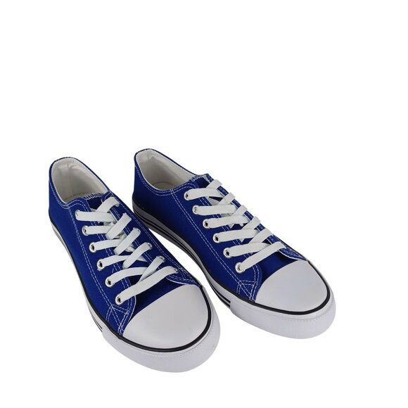EPIC STEP LOW TOP DENIM CANVAS CASUAL LACE UP SNEAKERS WOMEN SIZE 9 BLUE WHITE - Picture 2 of 9